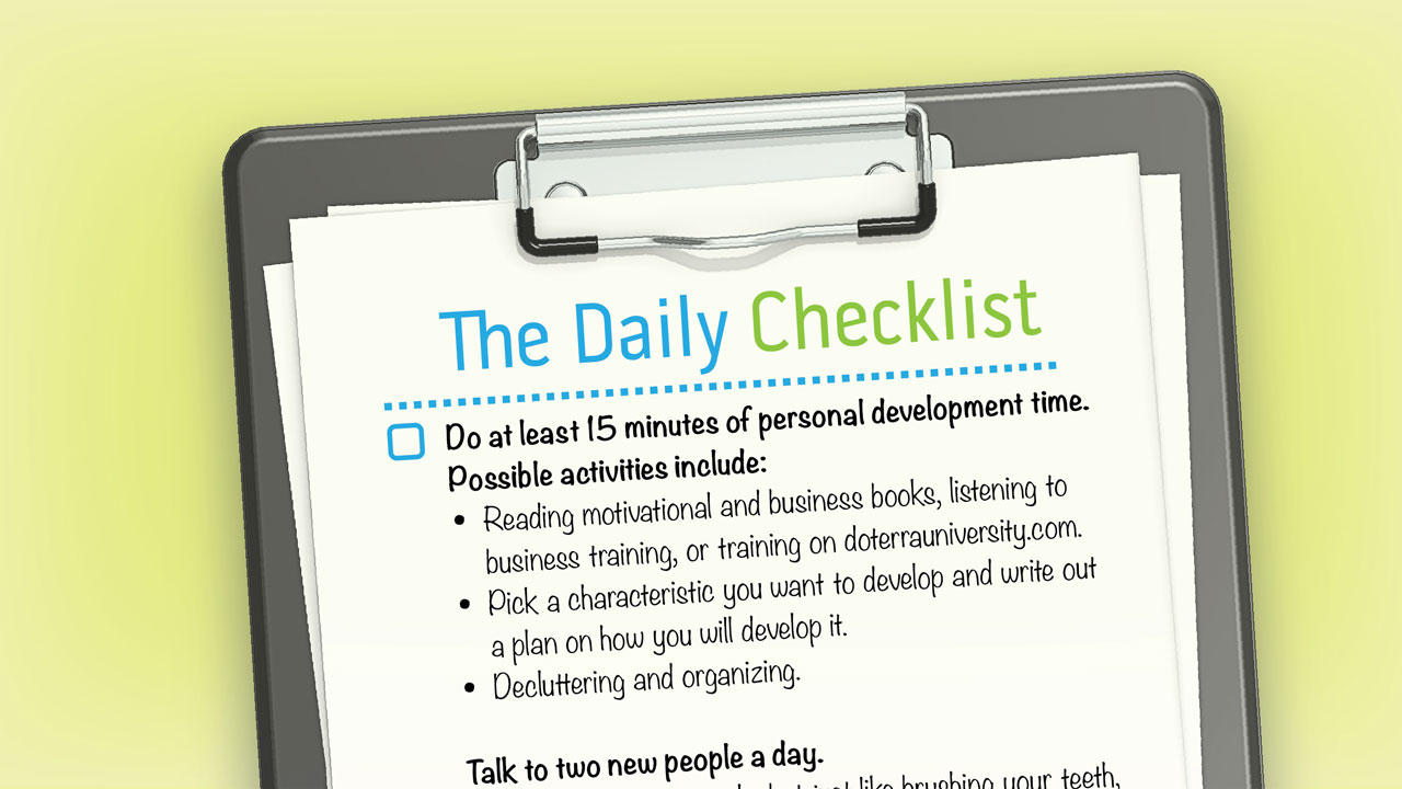 wellness advocate daily checklist dōterra essential oils